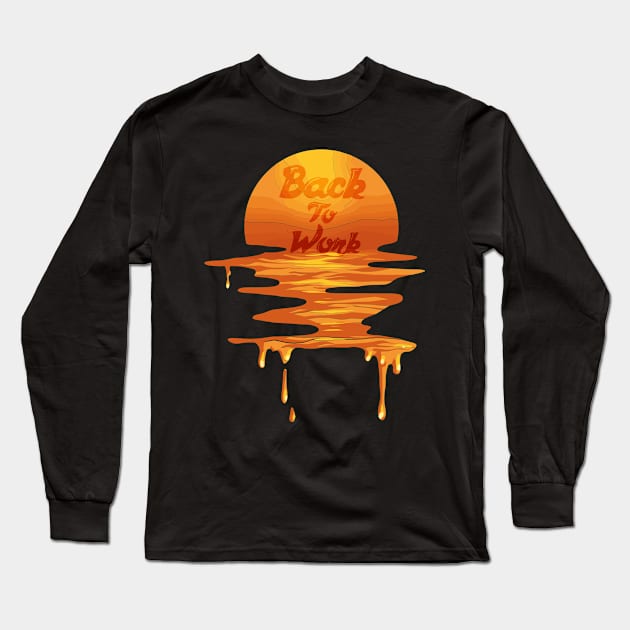 Melting Sunset - Back To Work Long Sleeve T-Shirt by Fresan